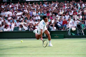All England Lawn Tennis Championships at Wimbledon Michael Chang in action during