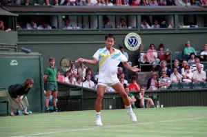 All England Lawn Tennis Championships at Wimbledon Michael Chang in action during
