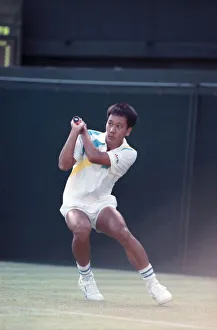 All England Lawn Tennis Championships at Wimbledon Michael Chang in action during