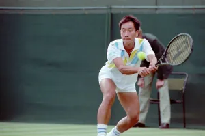 00012 Prints: All England Lawn Tennis Championships at Wimbledon Michael Chang in action during