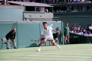 All England Lawn Tennis Championships at Wimbledon Michael Chang in action during