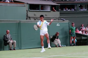All England Lawn Tennis Championships at Wimbledon Michael Chang in action during