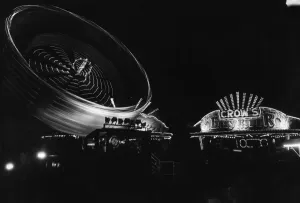 Fairground Prints: All the fun of the fair, the bright lights of the big wheel light up the night sky
