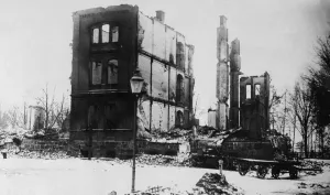 Russian Prints: All the remain remains of the Barracks at Soldan following the Russian retreat