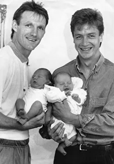 Footballers Prints: Allan Evans with his son Ashley and Stuart Gray with son Jack Anderson who were born