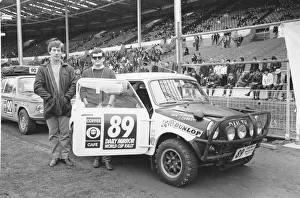 Motor Sport Prints: Allan Keefe and J Conroy beside their Austin Mini Coopers at the start of the Daily