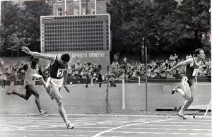 Images Dated 1st January 1982: Allan Wells 1982 sport athletics action beating Cameron Sharp