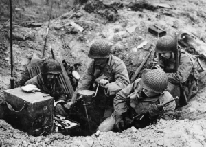 01179 Prints: Allied troops proceed inland into Northern France on the mission to liberate France
