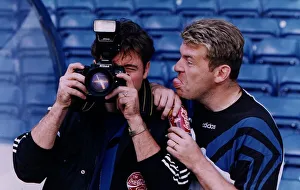 Ally McCoist and Andy Goram turn the camera on the photographers Rangers football Coca