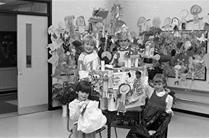Rubbish Prints: Almondbury CofE School pupils (from left) Maria Duce, James Taylor