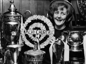 Cups Prints: Alvechurch football club supporter Miss Annette Bonnell who has changed the colour of