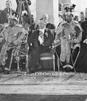 Ambassadors and tribal chiefs seen here in the cathedral of St George, Addis Ababa