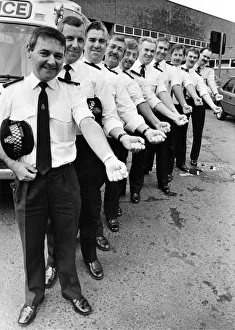 The ambulancemen who volunteered to give blood (l - r) Alan Jones, Brian Gray