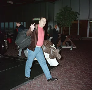 Hand Gesture Prints: American actor Robert Duvall leaving Heathrow Airport for New York on Concorde