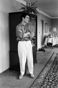 American actor Tom Cruise in his hotel suite on a visit to London