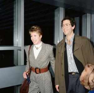 American Actress Mary Tyler Moore at London Airport with her husband Robert Levine