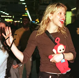 American actress / singer Courtney Love October 1998 leaves Heathrow Airport after