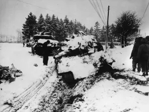 Accidents Prints: Three American Army T2 tank retrievers were used to pull a ditched tank destroyer back