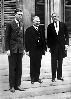 American aviator Captain Charles Lindbergh with French President Gaston Doumergue