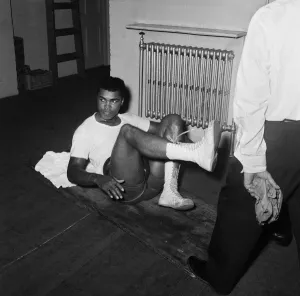 American boxer Cassius Clay Aka (Muhammad Ali) training for his non title bout against