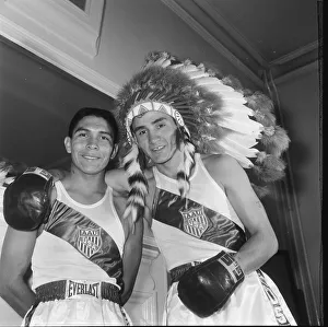 00112 Prints: American boxer Jimmy Caldwell right who is in London for the Amateur boxing match