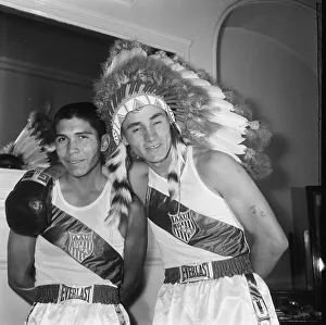American boxer Jimmy Caldwell right who is in London for the Amateur boxing match