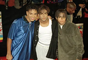 Red Carpet Prints: American boy band 3T pose for pictures at the MTV Music Awards 14th November 1996