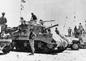 Tank Prints: American built General Grant tank at a British forward tank HQ in