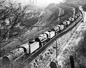 American built locomotives are parked in the UK awaiting the Second Front