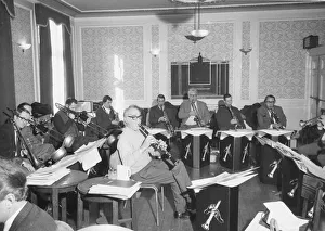 American clarinetist Benny Goodman seen here rehearsing for a Albert Hall concert