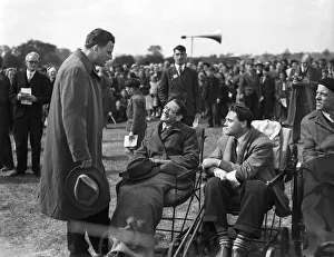 Microphones Prints: American evangelist Billy Graham visits Dagenham in Essex to give a speech during his