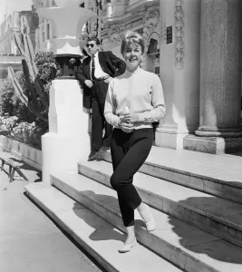 Full Length Prints: American film star and singer Doris Day photographed at the Cannes Film festival
