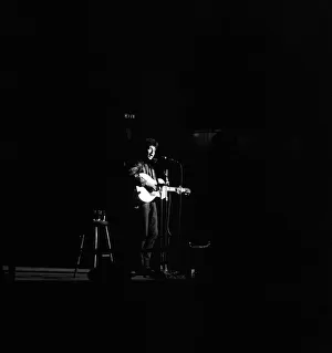 American folk singer Bob Dylan in concert at the Royal Albert Hall
