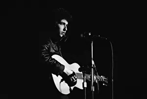 American folk singer Bob Dylan in concert at the Royal Albert Hall