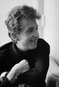 Folk Prints: American folk singer Bob Dylan during an interview. May 1964