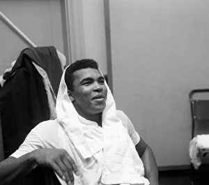 Portrait Posed Prints: American heavyweight boxer Cassius Clay training ahead of his non-title heavyweight fight