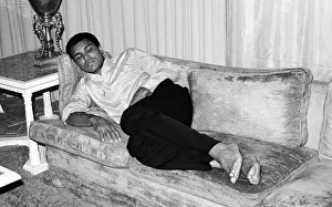 Former American heavyweight boxing champion Muhammad Ali looking in relaxed mood shortly