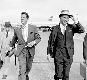 Core26 Prints: American musician and screen legend Frank Sinatra arrives at Heathrow airport in London