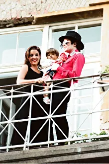 American pop singer Michael jackson with his new bride Lisa-Marie Presley during a visit