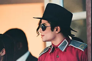 American pop singer Michael jackson with his new bride Lisa-Marie Presley during a visit