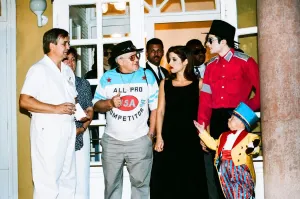 American pop singer Michael jackson with his new bride Lisa-Marie Presley during a visit