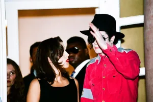 American pop singer Michael jackson with his new bride Lisa-Marie Presley during a visit