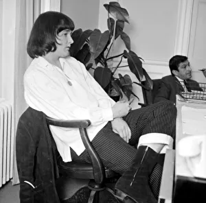 American pop singer P J Proby at a press conference after he had been banned from