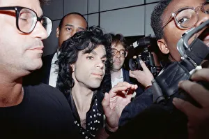 00937 Prints: American pop star Prince arrives at Heathrow Airport in London ahead of his concerts