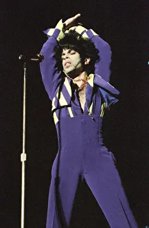 00937 Prints: American pop star Prince performing on stage at the National Indoor Arena in Birmingham