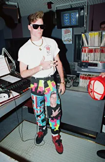 American rapper Vanilla Ice at the Capital radio studio in London. 10th April 1991