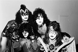 American rock band Kiss pictured at Heathrow Airport. 4th September 1980