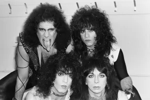 00331 Prints: American rock group Kiss seen here in a very quick break between numbers at their concert