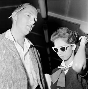 00110 Collection: American rock and roll singer Jerry Lee Lewis with his thirteen year old wife Myra at