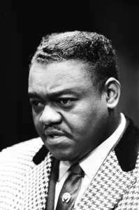 American rock and roll star Fats Domino at the piano on the stage of the Saville Theatre
